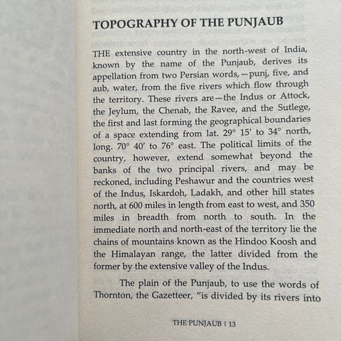 The PUNJAUB Begin brief account of the Country Of Sikhs