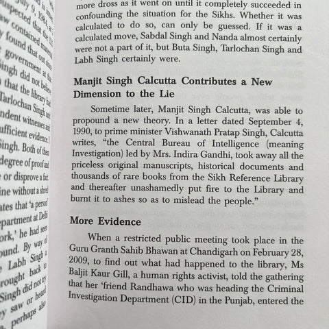 Singeing a Civilization Cinders of the Sikh Reference Library A Report