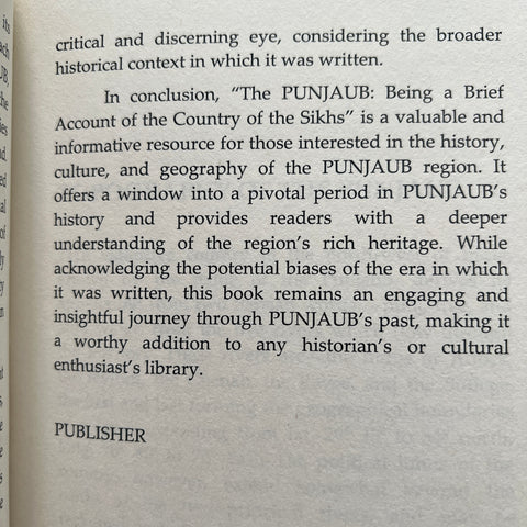 The PUNJAUB Begin brief account of the Country Of Sikhs