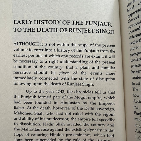 The PUNJAUB Begin brief account of the Country Of Sikhs