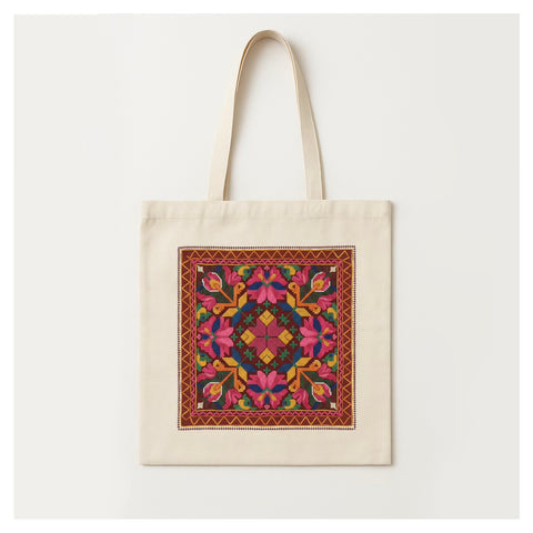 Phulkari Print- Tote Bag
